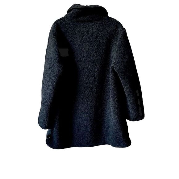 $240 New Lauren Ralph Lauren Shawl Collar Faux Shearling Coat in Black XL - Picture 6 of 6